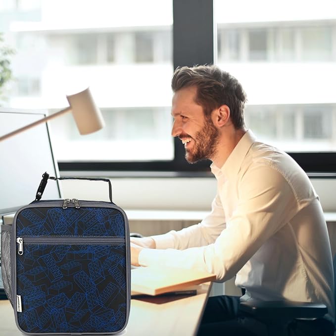 Lunch Box for Kids Boys Girls Men Women, Insulated Small Soft Cooler Lunch Bag Kit for School Work Picnic Travel - Reusable Portable lunchbox, Bricks