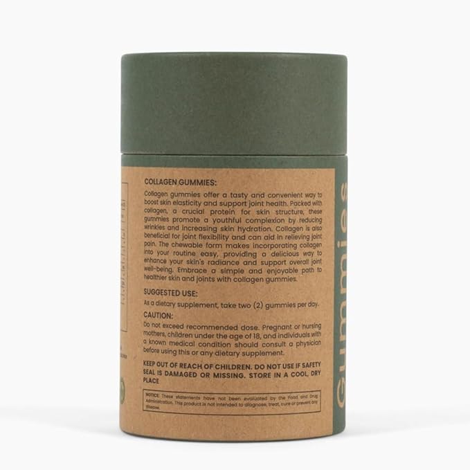 Marine Collagen Gummies 500mg + Hyaluronic Acid + Grapeseed + Vitamin C, B12, E (Vegetarian Collagen)