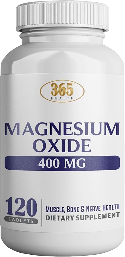 Magnesium 400mg [High Potency] Supplement – Magnesium Oxide for Immune Support, Muscle Recovery, Leg Cramps and Relaxation 120 Tablets-USA Made