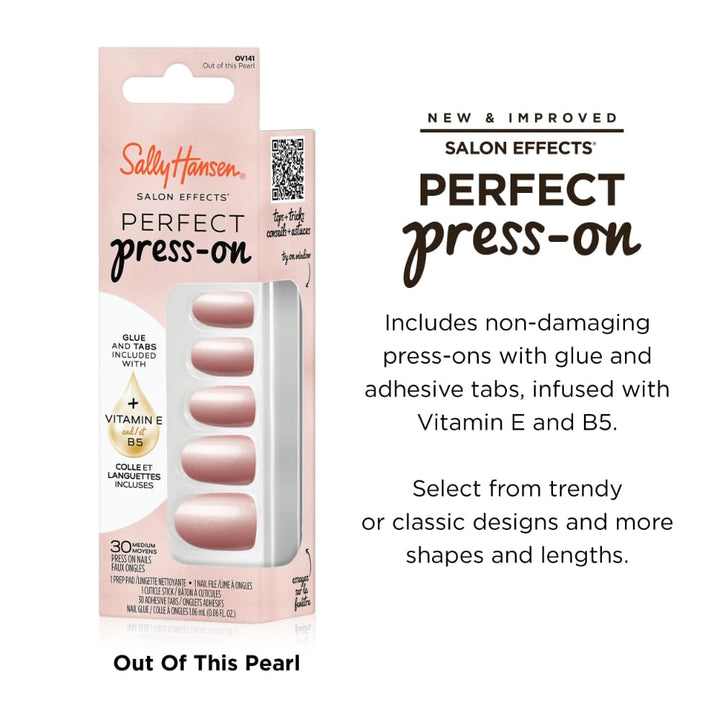 Sally Hansen Instant Cuticle Remover | Pearl Press-On Nails Kit | Nail Treatment Set