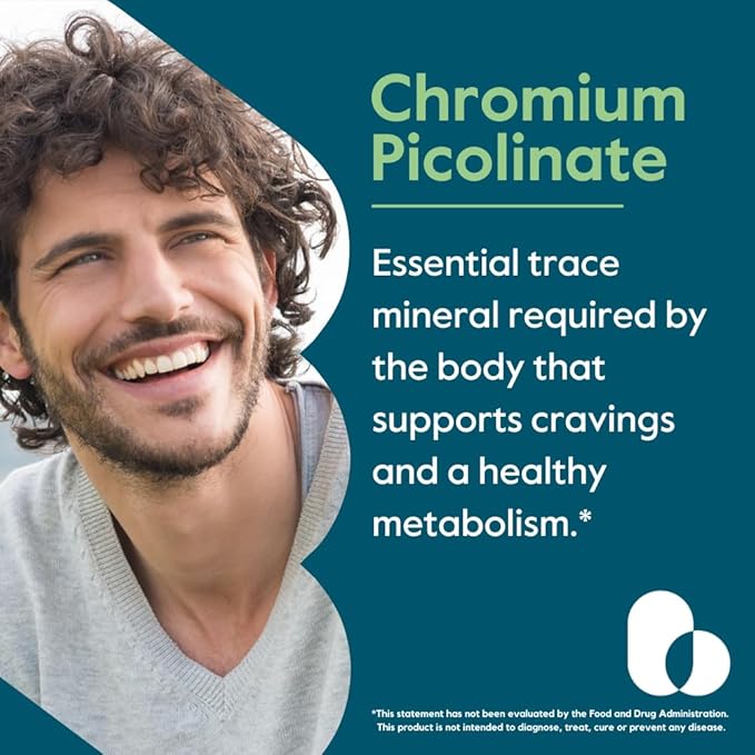 BESTVITE Chromium Picolinate 200mcg (250 Vegetarian Capsules) - No Stearates - No Dicalcium Phosphate - Vegan - Gluten Free - Non-GMO