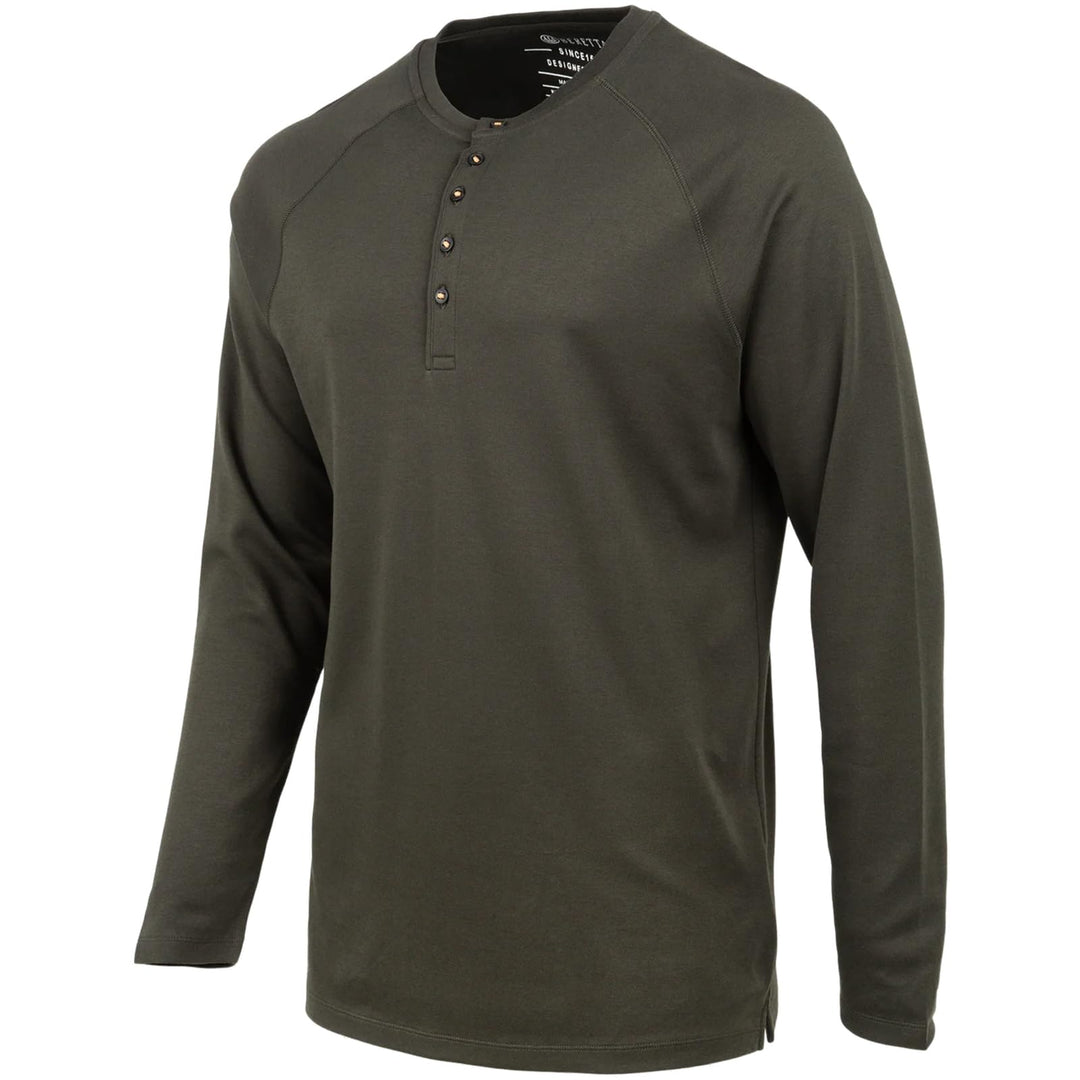 Beretta Men's Scout Performance Relaxed Fit Thermal Long Sleeve Henley Shirt for Hunting/Shooting/Active Wear, Peat, Small
