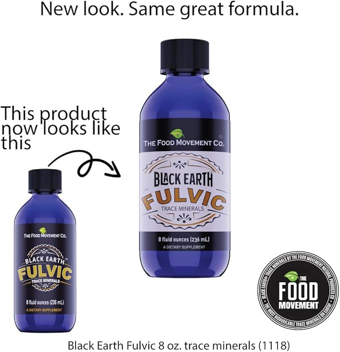 Black Earth Fulvic Acid - Humic Fulvic Minerals with Electrolytes for Digestive Health and Exercise Recovery, 8 oz Trace Minerals Supplement