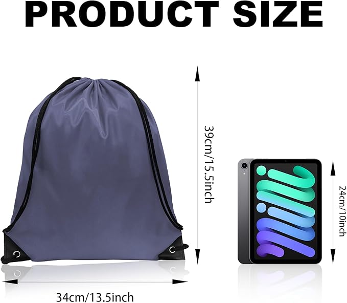 GoodtoU Nylon Backpacks - Drawstring Bags for Sport, Traveling, Team (Grey, 80Pcs)