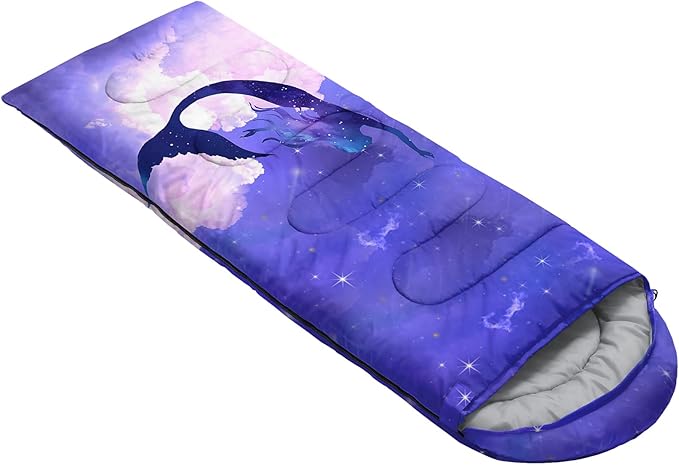 AILONEN Kids Floral Cat Camping Sleeping Bags,Lightweight & Waterproof,3 Season Warm & Cool Weather,Kawaii Kitten Sleeping Bags for Girls Adults,Travelling,Outdoors