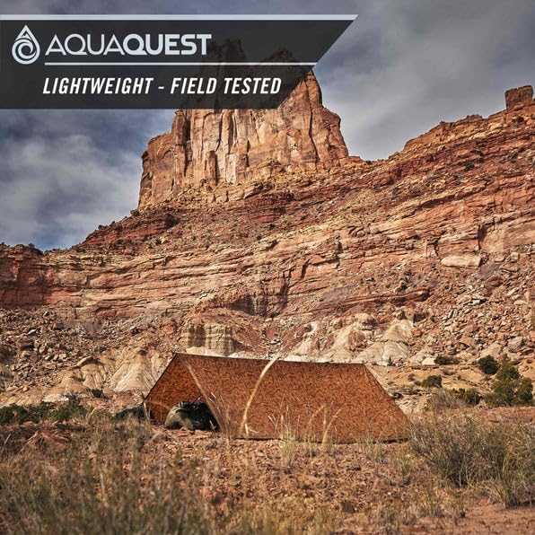 AquaQuest Safari Camping Tarp - Lightweight Durable Rain Fly - Waterproof Camping Essentials for Hiking, Backpacking & Hammock