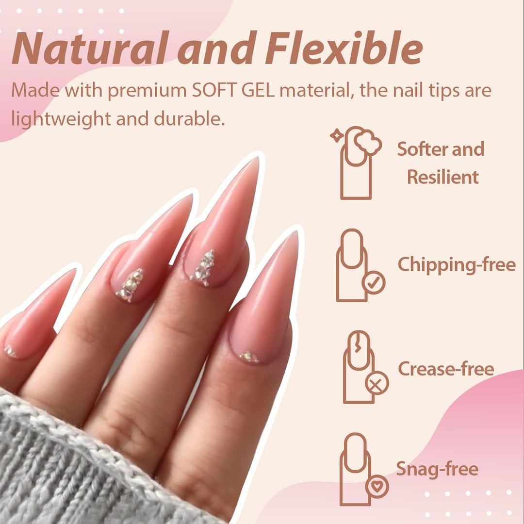 504Pcs Matte Soft Gel Toe Nail Tips | Full Cover for DIY Nail Extensions