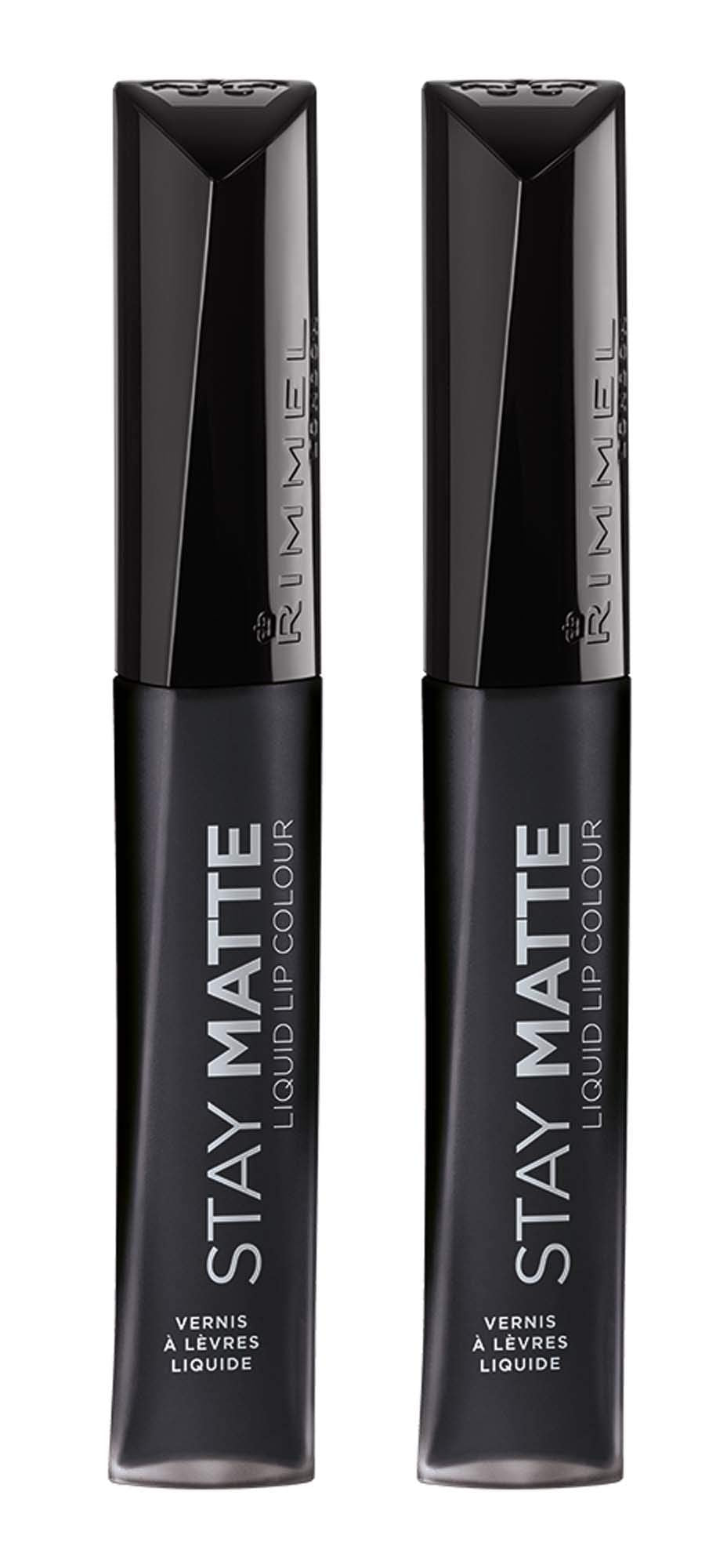 Rimmel Stay Matte Liquid Lip Color, Pitch Black, 0.21 Fl Oz, Pack Of 2