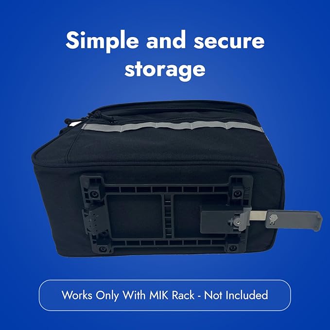 BiKase MIK Compatible Trunk Bike Bag Big Daddy with MIK Attachment, Waterproof Bag for Back of Bicycles with Panniers, Pannier Rack Bag with Water Bottle Carrier (MIK Rack not included)