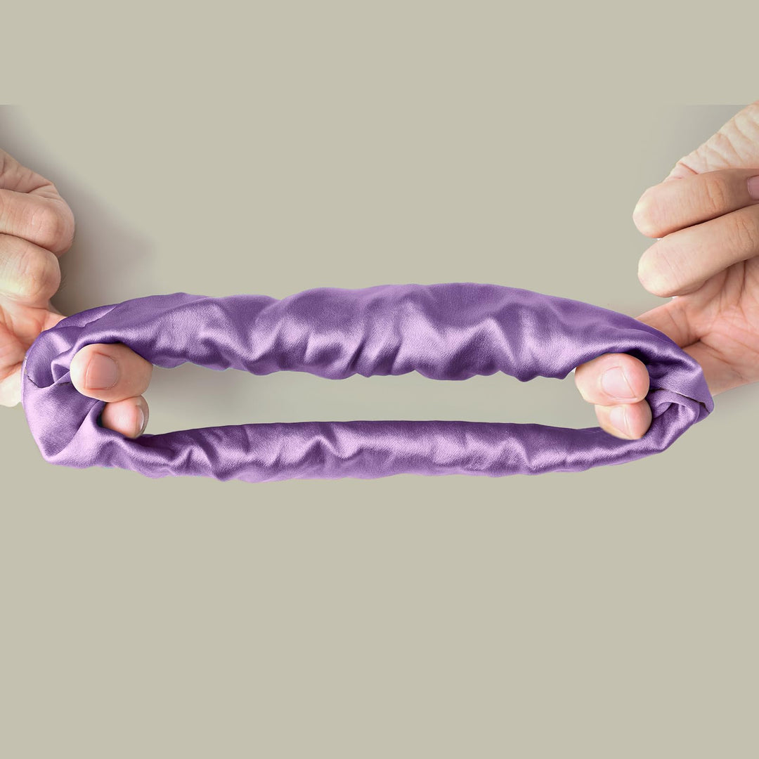 LILYSILK Silk Hair Scrunchies/Ties for Frizz & Breakage Prevention, 100% Mulberry, No Damage, Elastic ponytail Holders, 1Pc, Purple