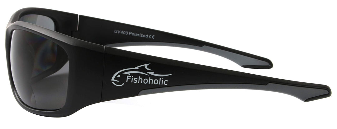 Fishoholic BiFocal - x1.5 x2.0 x2.5 (Reader) Magnification - Polarized Bi-Focal Fishing Sunglasses - UV400 Great Fishing Gift (Vx2.0-MB-MB-gry)