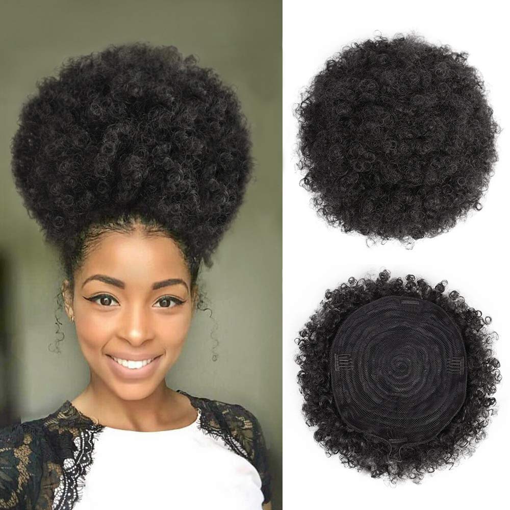 Aisi Queens Extra Large Afro Puff Drawstring Ponytail For Women,Big Black Afro Kinky Curly Hair Bun Synthetic Hairpieces Clip In
