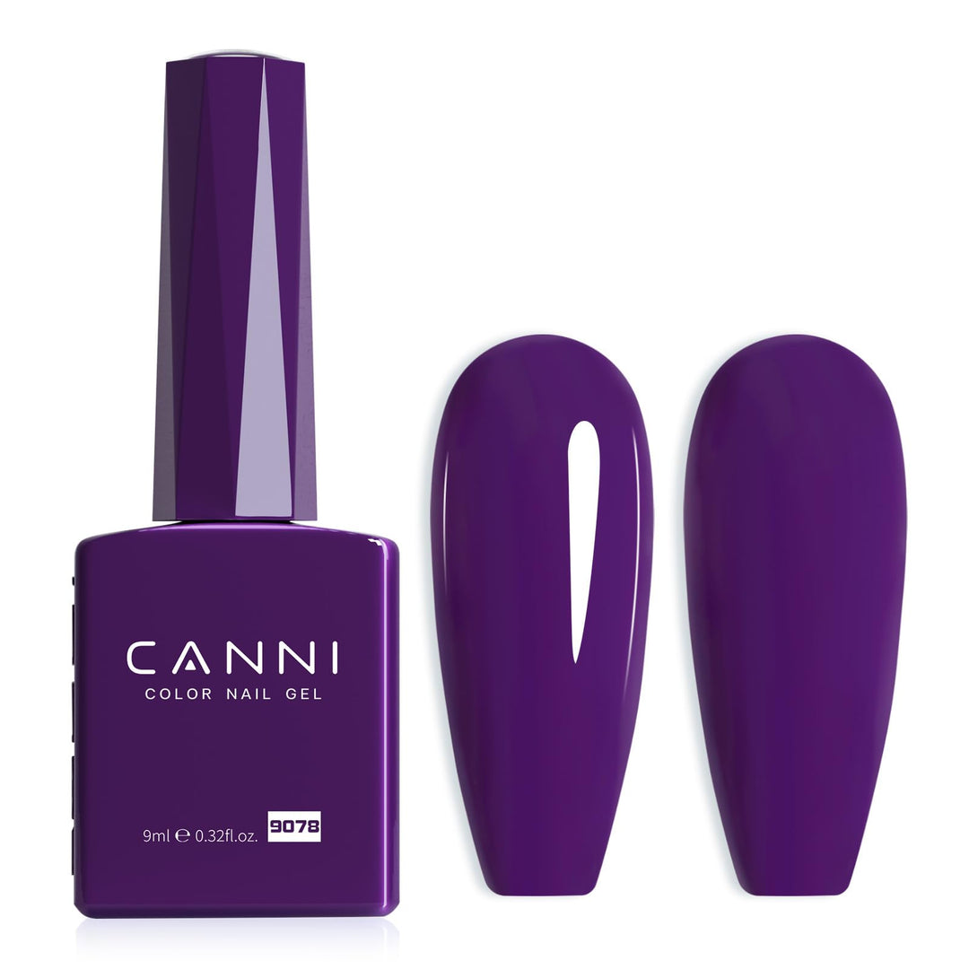 CANNI Purple Gel Nail Polish, 1Pcs Dark Purple Gel Polish Neon Purple Color Nail Polish Gel High Gloss Soak Off U V Gel Nail French Nail Manicure Salon DIY