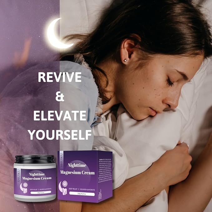 Magnesium Lotion for Sleep & Calm, Topical Magnesium Cream for Relaxation, Nightly Calm, Better Sleep, and for Leg Cramps & Pain
