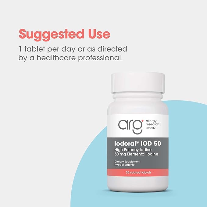 Optimox Iodoral 50 mg Supplement - Potassium Iodide Tablets, High Potency Iodine Tablets, Iodine Supplements for Thyroid Support, Daily Vitamins and Minerals, Lugol's Iodine Solution - 30 Count.