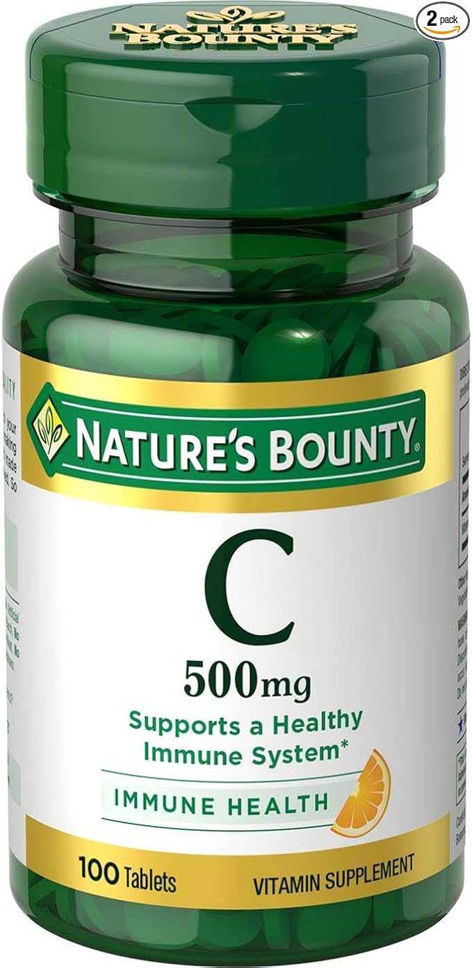 Nature's Bounty Vitamin C 500 mg Tablets 100 ea (Pack of 2)