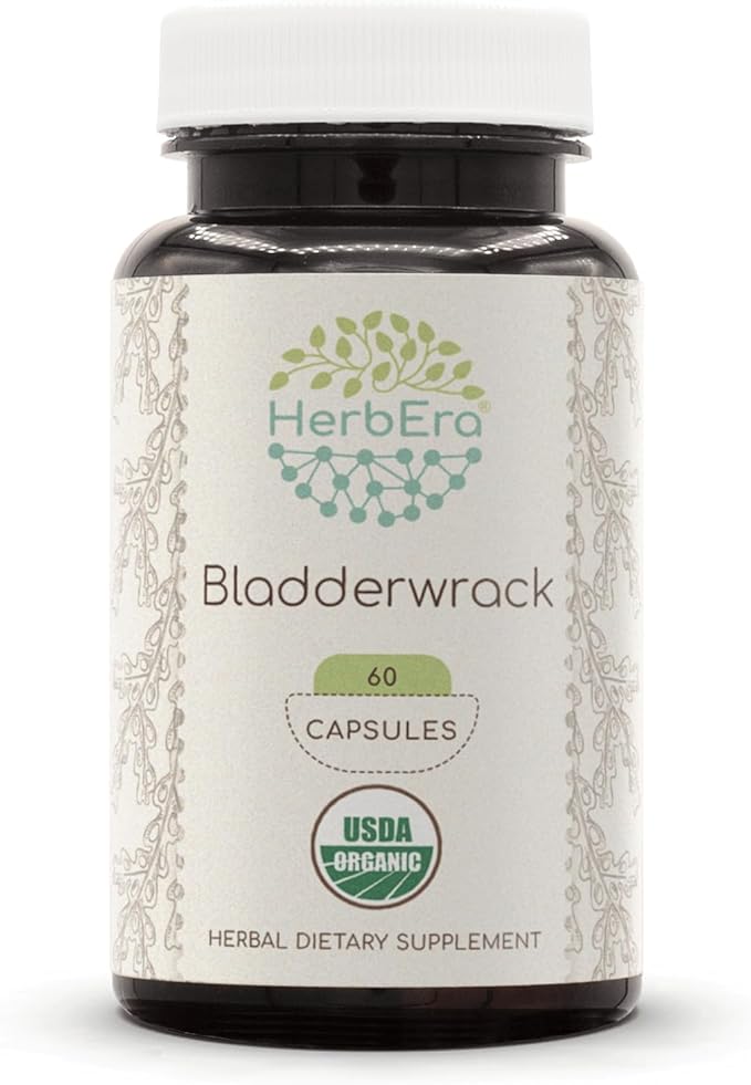 Bladderwrack USDA Organic 60 Capsules | Natural Herbal Supplement | Certified Organic Vegetarian Capsules and Organic Bladderwrack (Fucus vesiculosus) Dried Plant (60 Capsules)