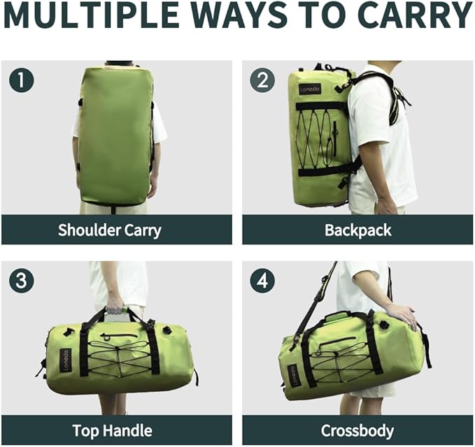 80L Dry Bag Large Waterproof Bag Roll-Top Heavy Duty Fishing Duffel Bag with Durable Straps & Handles for Kayaking Paddle boarding Boating Rafting Fishing