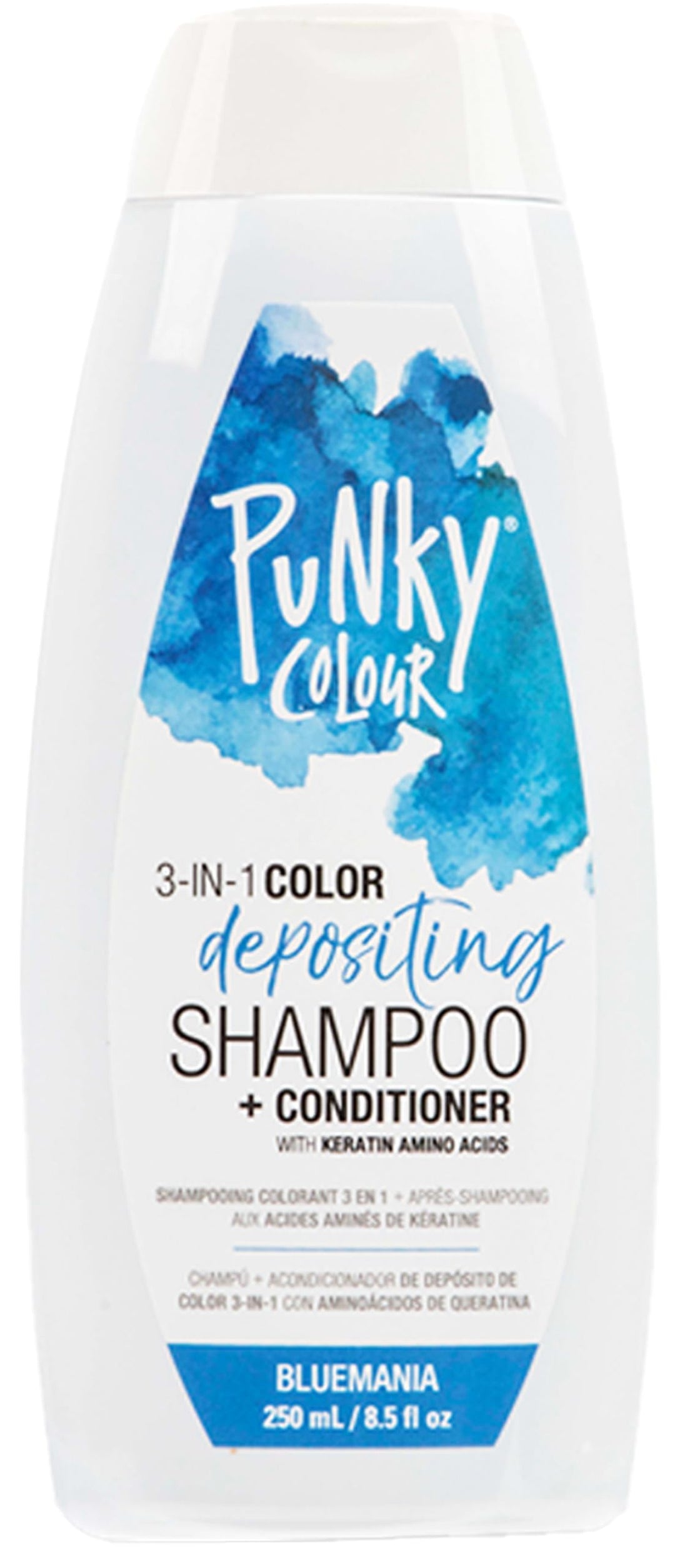 Punky Colour 3-in-1 Color Depositing Hair Cleanser & Conditioner, Hair Treatment - Refreshing & Long-Lasting Hair Dye, 8.5 fl oz. (Bluemania)