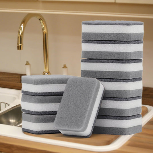 10 Pack Non-Scratch Scrub Sponge, Kitchen Cleaning Sponge for Cookware, Natural Kitchen Sponges, Cleaning Supplies for Dishes, Bathroom, Household Use