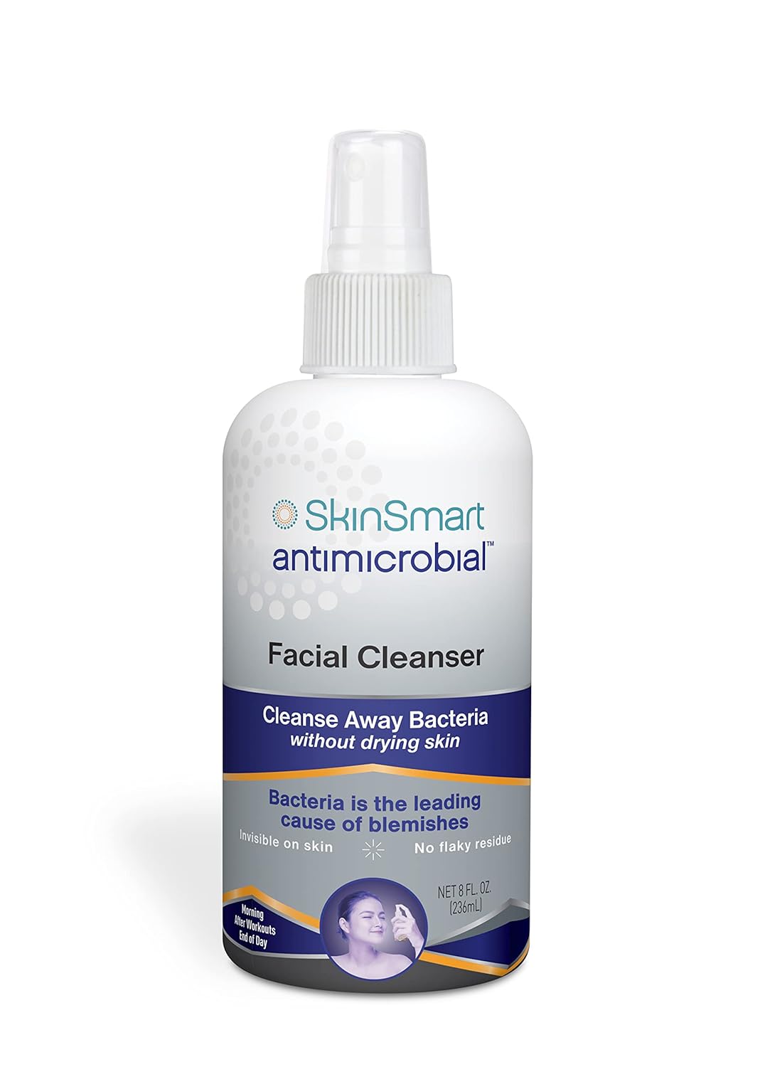 SkinSmart Acne Facial Cleanser | Targets Bacteria for Teens & Adults | 8 Oz