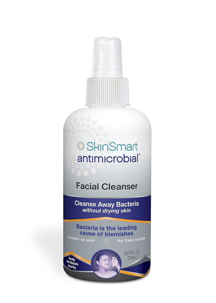 SkinSmart Acne Facial Cleanser | Targets Bacteria for Teens & Adults | 8 Oz