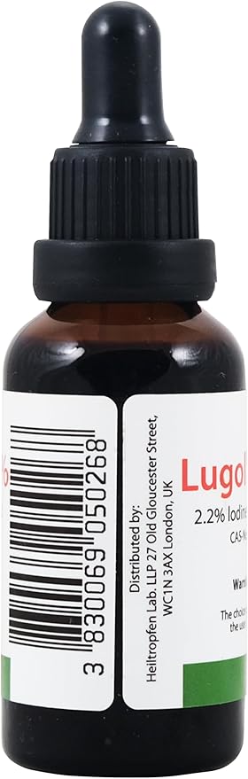 2.2% Lugol's Iodine Solution 1 Fl Oz - 30 ml | Pharmaceutical Grade Ingredients | Lugols Solution Made with Iodine and Potassium Iodide | Heiltropfen®