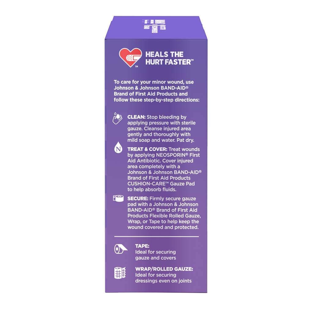 Band-Aid Brand Cushion Care First Aid Large Gauze Pads, 4" X 4", 10 Count, Pack of 6