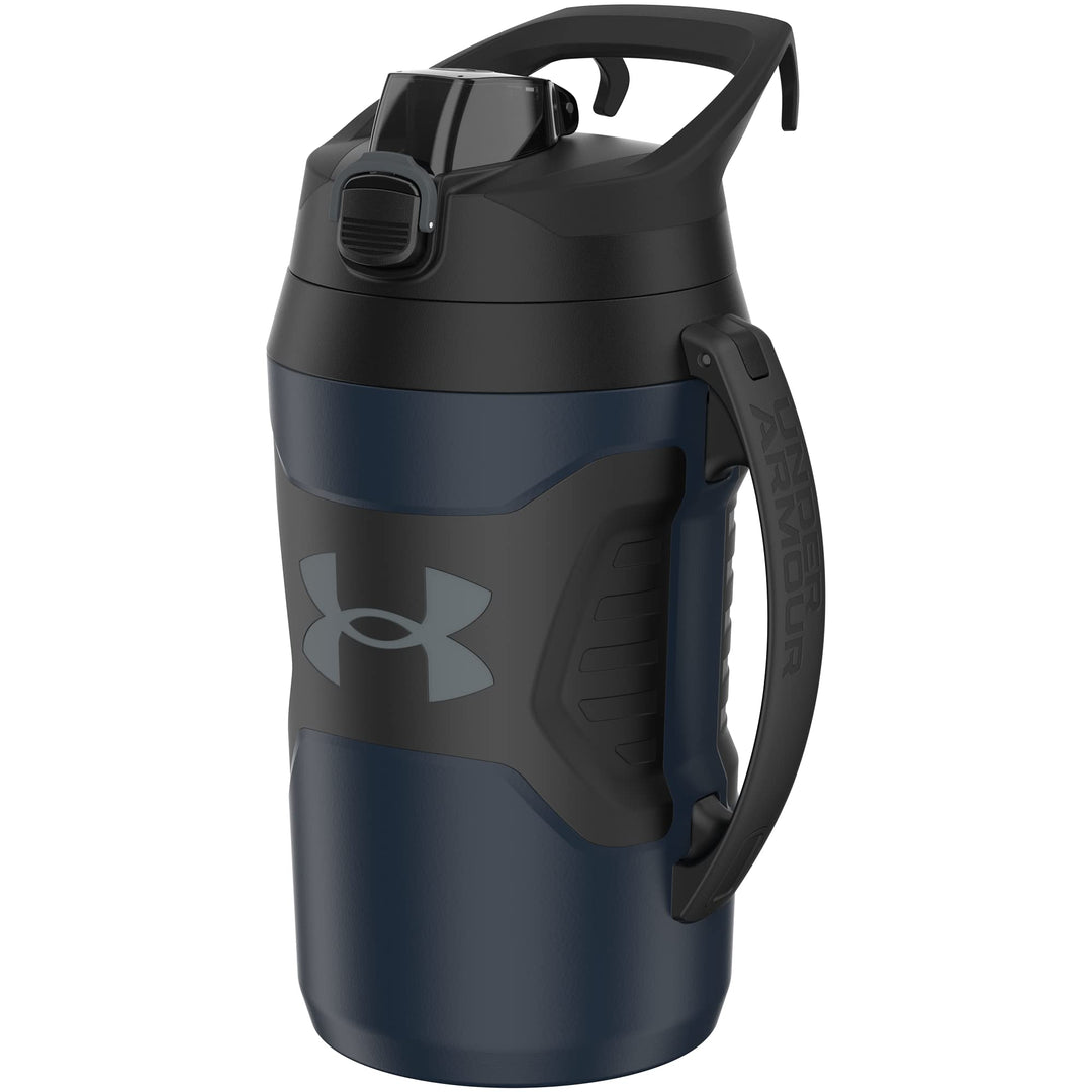 Under Armour Sports Water Jug, 64oz Insulated Water Bottle w/Handle, Half Gallon, Fence Hook, Leak Resistant, Baseball, Football & More