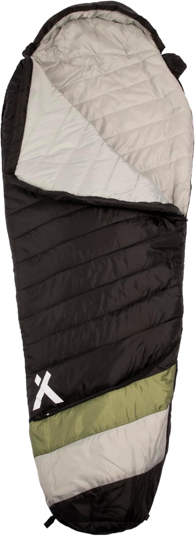 15 Degree Sleeping Bag for Adults 3-4 Season, for Cold Weather, Backpacking, Camping, Survival, Hiking, with Compression Sack and Ergonomic Adjustable Hood - Black