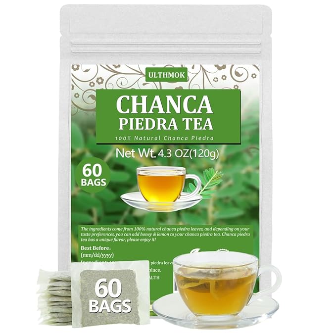 60 Premium Chanca Piedra Leaf Tea Bags, Stonebreaker/Stone Breaker tea, Made with 100% Natural Chanca Piedra Leaves, No Additives & Caffeine Free.
