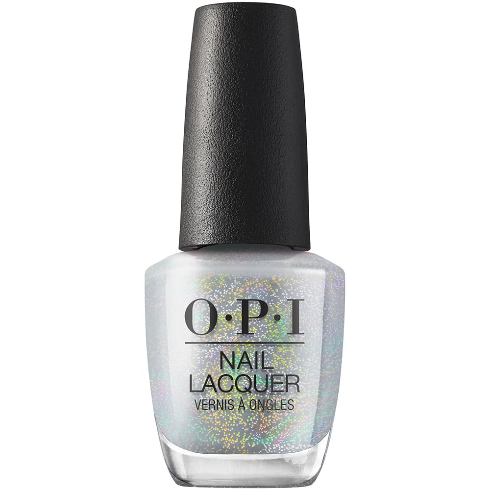 Opi Nail Lacquer, Opaque & Bright Holographic Finish Silver Nail Polish, Up To 7 Days Of Wear, Chip Resistant & Fast Drying, Fal