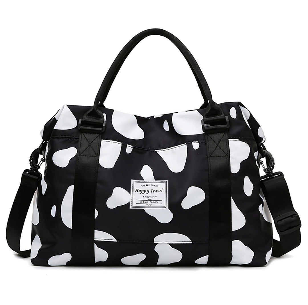 Travel Duffle Bag Weekender Overnight Bag Gym Tote Bag with Dry and Wet Separated Pocket for Women Girls Shoulder Bag Workout Duffel Bag Water Resistant (cow print)