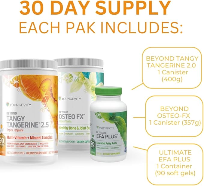 Youngevity Healthy Body Start Pak 2.5 | Complete All-in-One Organic Nutrition | 60+ Minerals, 16 Vitamins, 12 Amino Acids, 6 Essential Fatty Acids | Whole Foods, Pre/Probiotics + Joint Support