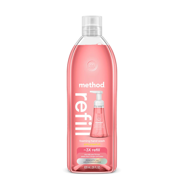 Method Foaming Hand Soap, Refill, Pink Grapefruit, Recyclable Bottle, Biodegradable Formula, 28 oz, (Pack of 1) (Packaging May Vary)