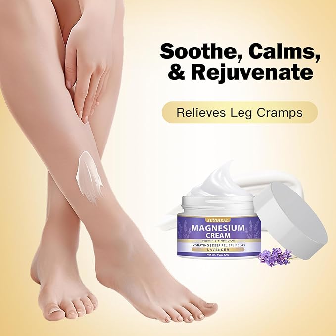 Magnesium Cream – Topical Magnesium Lotion with Lavender, Hemp Seed Oil, Vitamin E & Shea Butter – Relaxation Formula – Safe for Kids & Adults – 4 oz