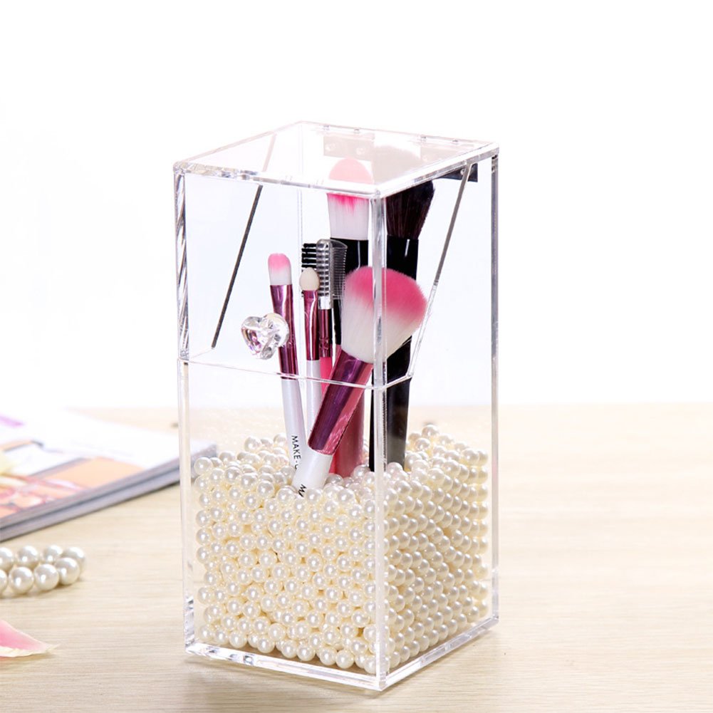 1300pcs Artificial Pearls Round Beads Decoration Loose Beads Pearls for Brushes Holder, Makeup Organizer, Vase Fillers, Table Scatter, Wedding, Birthday Party Home Decoration(White)