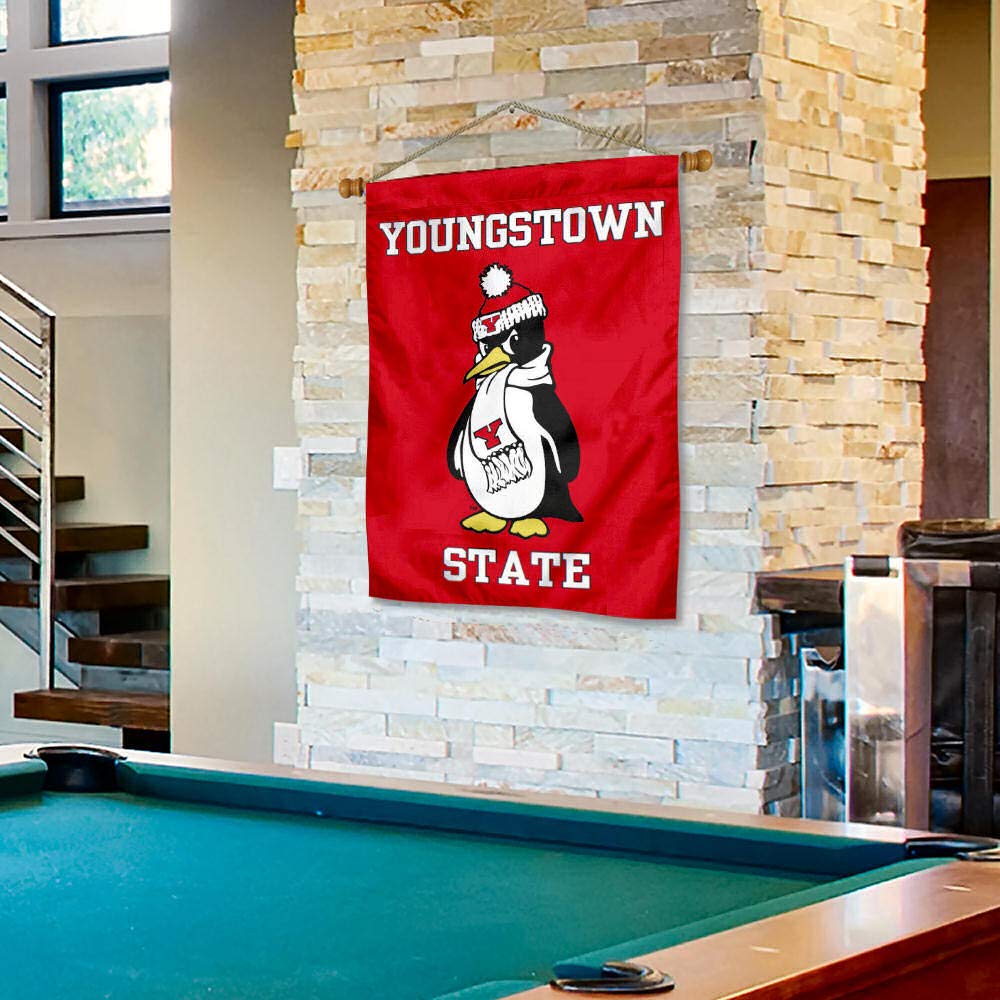 College Flags & Banners Co. YSU Penguins Banner Flag and Wood Banner Pole Set