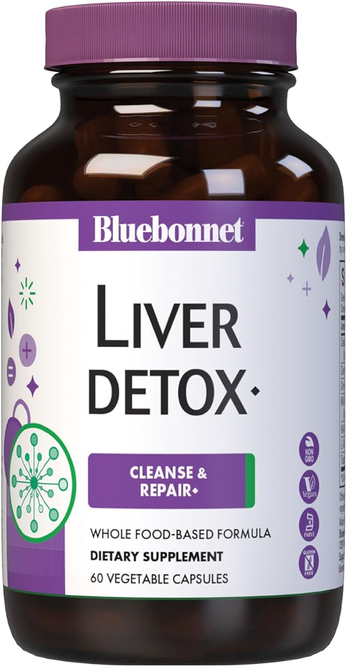 Bluebonnet Nutrition Liver Detox, Liver Health*, Antioxidant Protection*, Soy-Free, Gluten-Free, Kosher Certified, Non-GMO, Dairy-Free, 60 Vegetable Capsules, 60 Servings