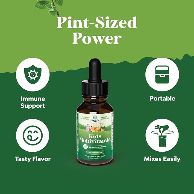 Liquid Multivitamin for Kids Immunity Support - Yummy Toddler Multivitamin Supplement with a C D3 E B6 and D3 Liquid Vitamins for Kids of All Ages - High Absorption (2 Pack)