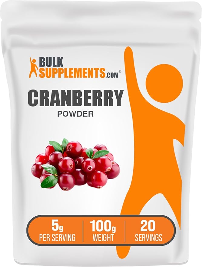 BulkSupplements.com Cranberry Extract Powder - Cranberry Supplements for Women & Men, Dried Cranberries Unsweetened - for Urinary Tract Health, Vegan & Gluten Free, 500mg per Serving, 100g (3.5 oz)
