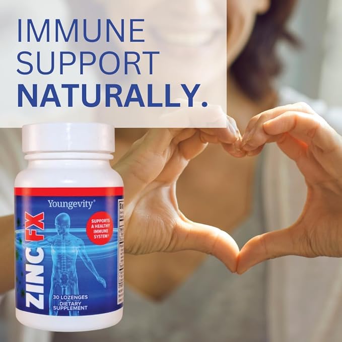 Youngevity Zinc Fx - Zinc + Trace Minerals + Elderberry + Astragalus - Immune Support Chewable - Highly Absorbable - Delicious - 30 Lozenges (Pack of 4)