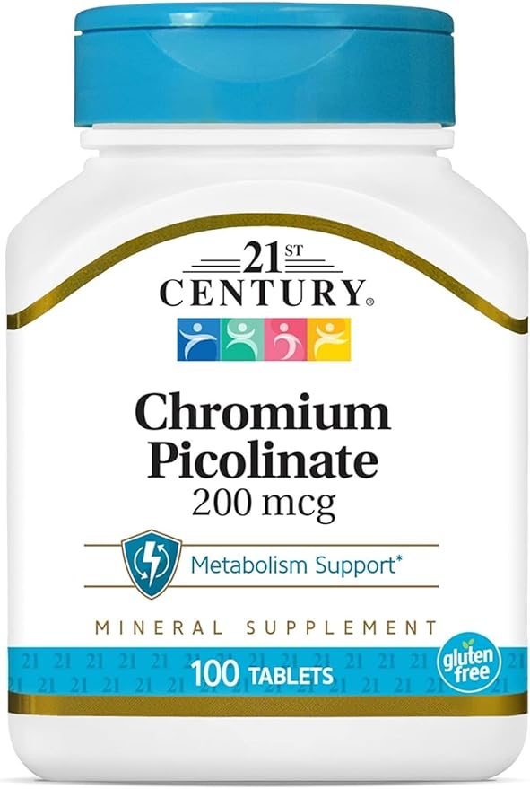 21st Century Chromium Picolinate, 200 mcg, 100 Tablets