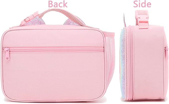 FlowFly Kids Lunch box Insulated Soft Bag Mini Cooler Back to School Thermal Meal Tote Kit for Girls, Boys, Smile