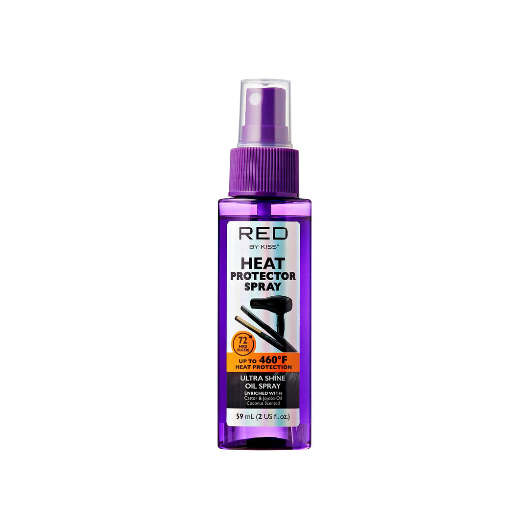 Red by Kiss Heat Protector Spray for Thermal Protection, Anti-Frizz, Ultra Shine, and Hydration - Protects Hair Up To 460°F (2 Fl Oz)