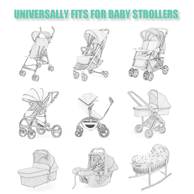 Durable Baby Stroller Mosquito Net (2 Pack) - Universal Elastic Edge Mesh Cover for Bassinets, Cradles, Playards, Car Seats & Mini Cribs | Breathable Travel Essential Newborn Protection (White)