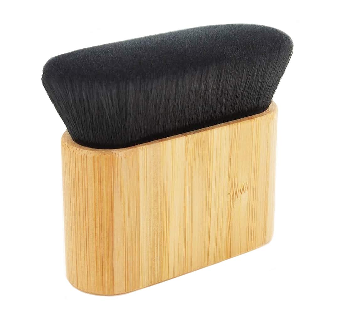 Professional Makeup Kabuki Foundation Brush For Face And Body Makeup, Bamboo Handle Large Powder Brushes, Full Coverage Base Bru