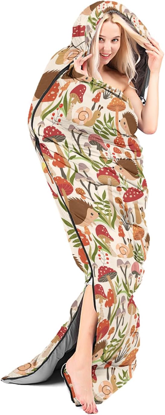 AILONEN Kids Floral Cat Camping Sleeping Bags,Lightweight & Waterproof,3 Season Warm & Cool Weather,Kawaii Kitten Sleeping Bags for Girls Adults,Travelling,Outdoors