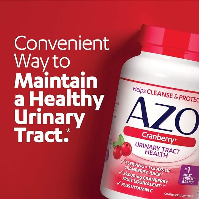 AZO Complete Feminine Balance Daily Probiotics for Women & Cranberry Urinary Tract Health Supplement, 1 Serving = 1 Glass of Cranberry Juice, Sugar Free Cranberry Pills, Non-GMO 100 Softgels