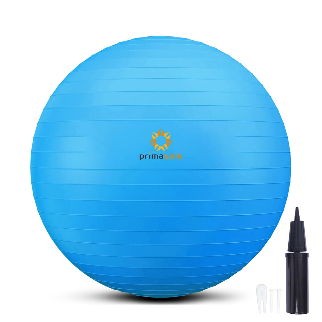 PRIMASOLE Exercise Ball for Balance Stability Fitness Workout Yoga Pilates at Home Office & Gym 65cm Blue